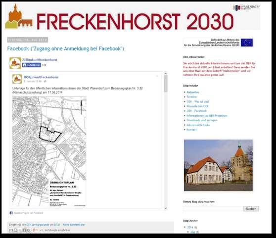 45 / Verstetigung der DIEK-Prozesse - Beispiele Beispiel: Freckenhorst eigene Internetpräsenz, durch