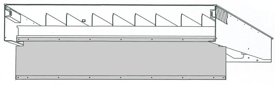 Sichtschutzplane Die Sichtschutzplane aus PVC verhindert, dass unter die Überladebrücke Zugluft und Schmutz gelangen.