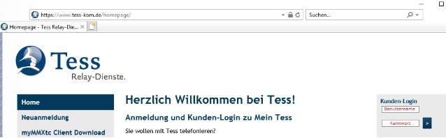 Oder: Gehen Sie direkt zur Tess-Homepage Mein Tess: www.tess-kom.