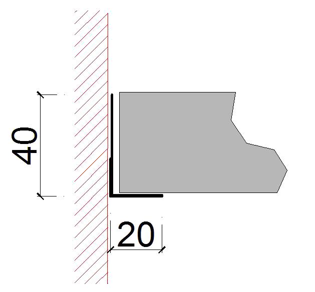 Abschlussprofile Wandwinkel Maße: 20/40/2.400 mm Als Wandabschluss der Decke. Die Farbbeschichtung befindet sich an allen sichtbaren Flächen. Geeignet für alle HAUFE Deckensysteme.
