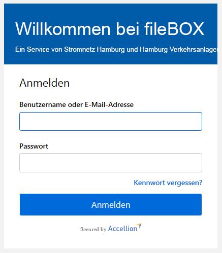 Passwort zurücksetzen 1. Sollten Sie Ihr Passwort für die vergessen haben, rufen Sie bitte mit einem Browser die auf: https://filebox.fhh-infra.de/ 2. Klicken Sie hier auf den Link Kennwort vergessen.