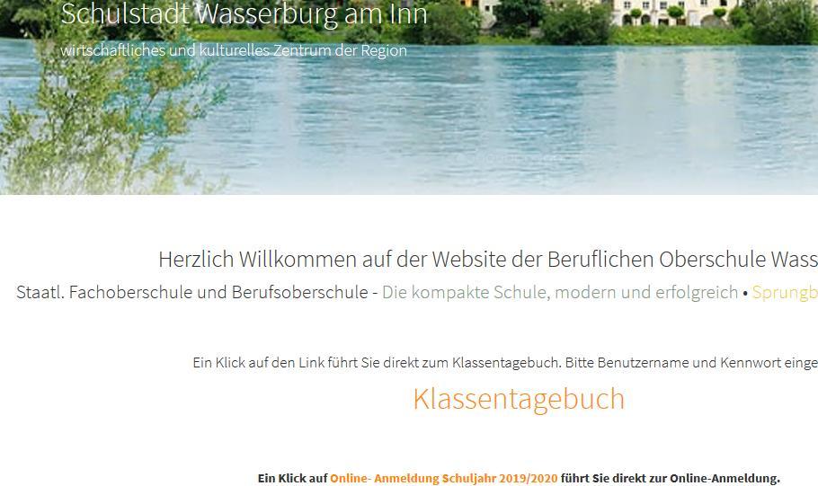 Anmeldung an der Beruflichen Oberschule Wasserburg am Inn eine Hilfestellung BOS Seite 1 von 9 Die Homepage http://www.