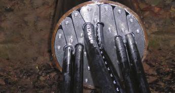 Ringraumdichtungen für Kabel P-CABLE Professional 1 (geschlossen) und P-CABLE Professional 2 (geteilt), Dichtbreite 30 mm Einsatz: aufstauendes Sickerwasser, Druckwasser, WU-Beton