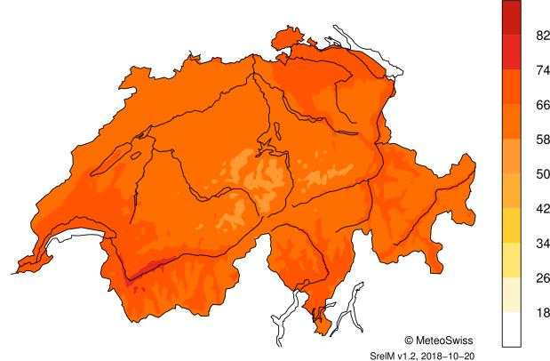 MeteoSchweiz Klimabulletin September 2018 5 Temperatur, Niederschlag und Sonnenscheindauer im September 2018 Messwerte absolut Abweichungen zur Norm