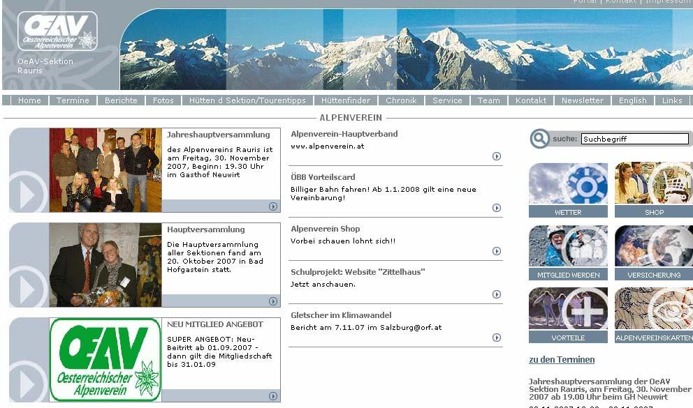Bericht Internetredakteur Homepage www.alpenverein.