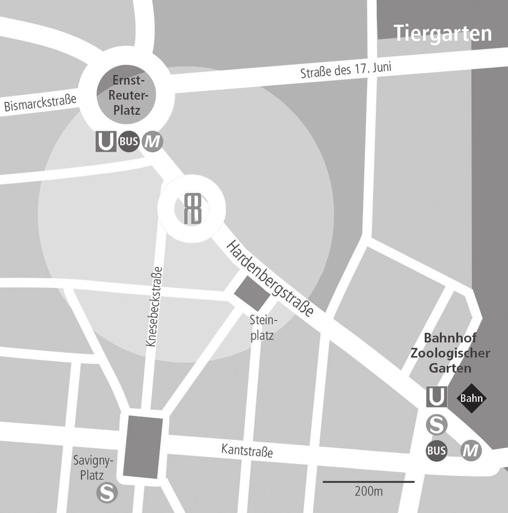 Zentral in der City West: Hardenbergstraße 7 10623 Berlin-Charlottenburg T: +49 (0)30-315 28 21 F: +49 (0)30-311 02