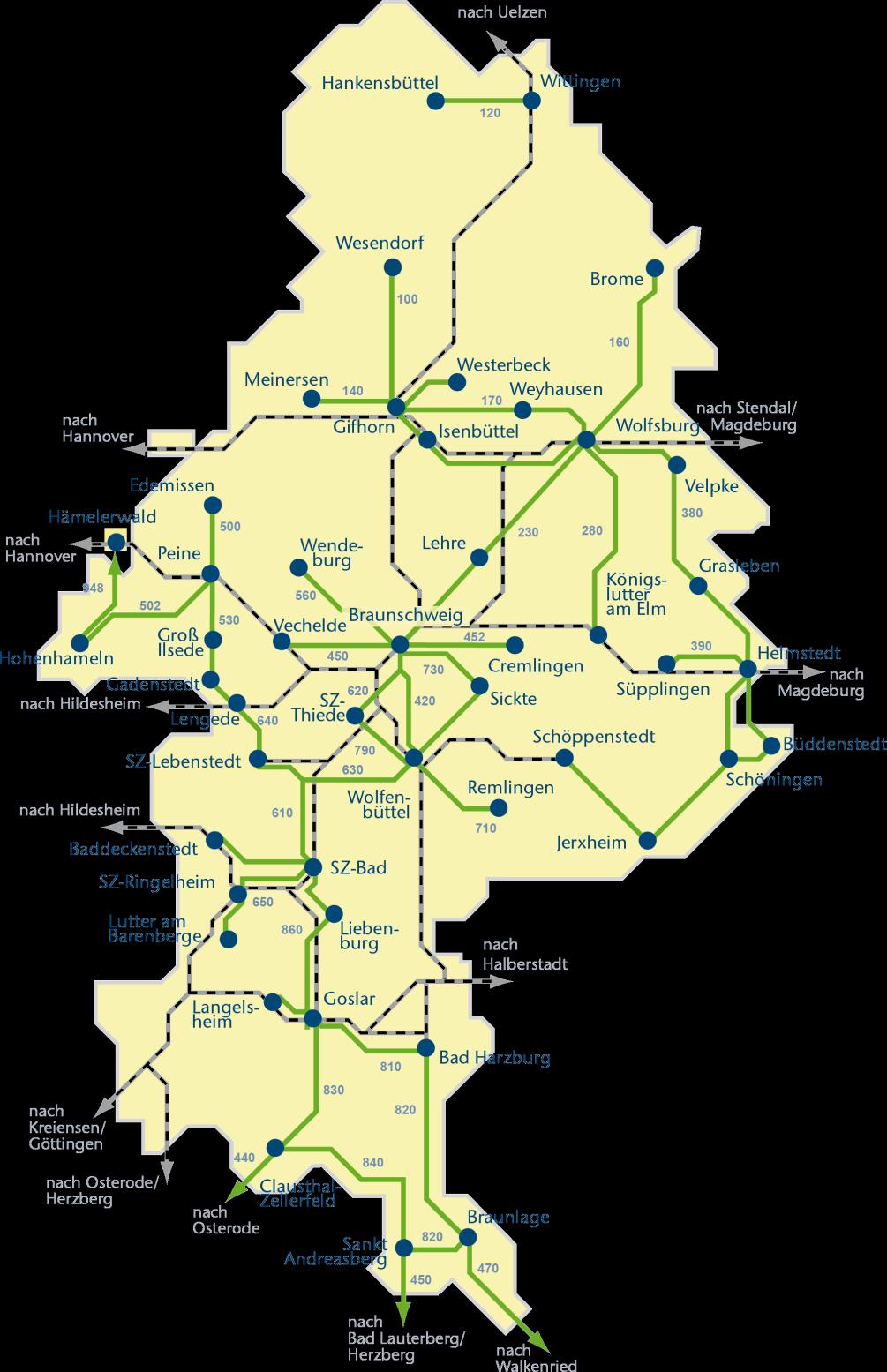 Relationen mit RegioBus-Verbindungen Umsetzungsvorschlag Relation mit Schienenverbindungen Relationen mit