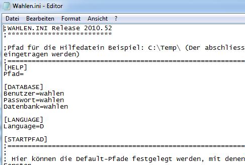 Help Pfad, Database, Benutzer und Passwort anpassen Achtung: