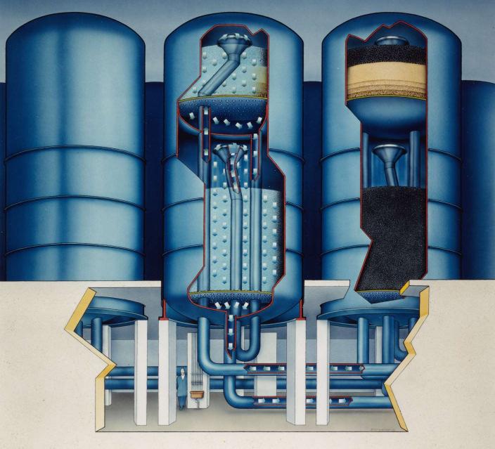 Aktivkohle bei RWW im Einsatz Mehrschichtfilter Die RWW setzt seit über 35 Jahren Aktivkohlen als Festbettfilter in ihrer Trinkwasseraufbereitung ( Mülheimer Verfahren ) ein.