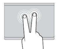 Tippen mit zwei Fingern Tippen Sie mit zwei Fingern auf eine beliebige Stelle des Trackpad, um