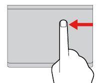 Von rechts nach links wischen Bewegen Sie einen Finger vom rechten Rand des Trackpad nach links,