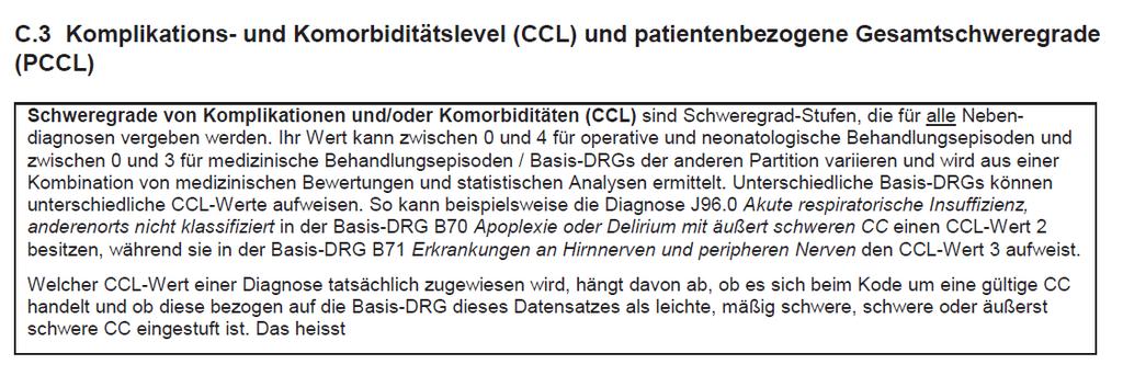 CCL-Werte im SwissDRG 2012 2017 (OP-CCL / Med-CCL) E43,4 / 2012 2013 2014 2015 2016 2017 2018,4 /,4 /,4 /,4 /,4 /,4 / E44.0,4 /,4 /,4 /,4 / 1,,4 / 1,,4 /,4 / E44.