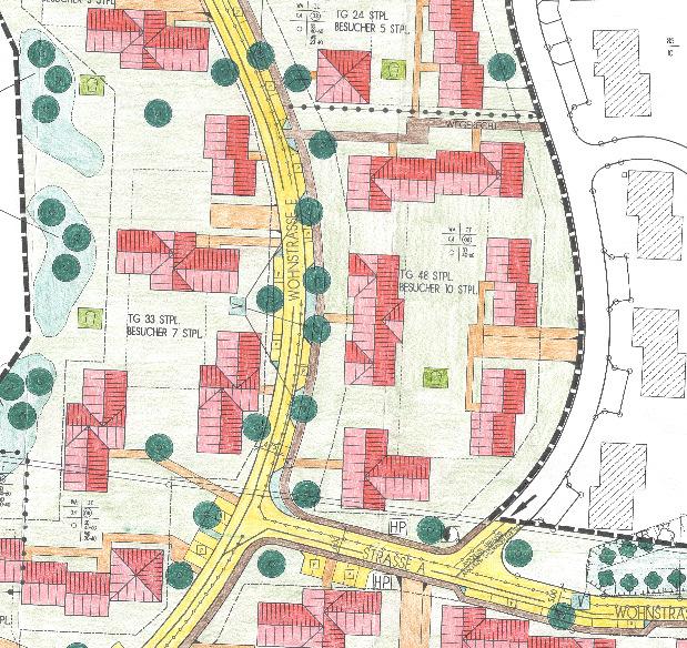 Städtebauliches Konzept für den B-Plan "Siedlerhöhe", Überlagerung des aktuellen Plangebietes mit dem