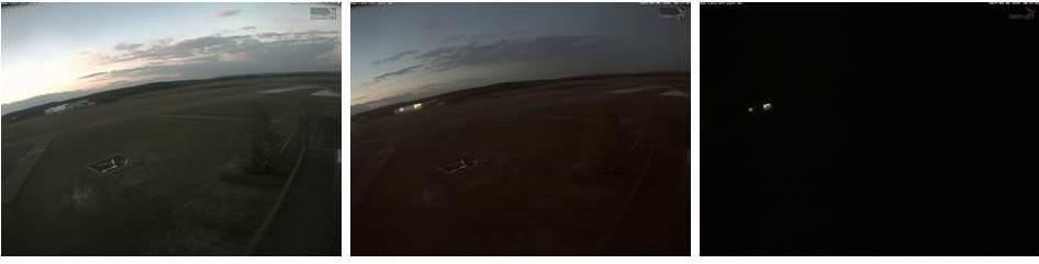 18:00 UTC 18:30 UTC 19:00 UTC Dämmerungsbilder Quelle: Flugplatzkamera Navigationshilfen Zur beabsichtigten Landung auf dem Flugplatz stand dem Luftfahrzeugführer keine eingeschaltete
