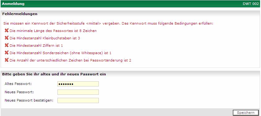 2 direkte Prüfung der Eingabe In der Sicherheitsstufe mittel sind die Regeln entsprechend angepasst: