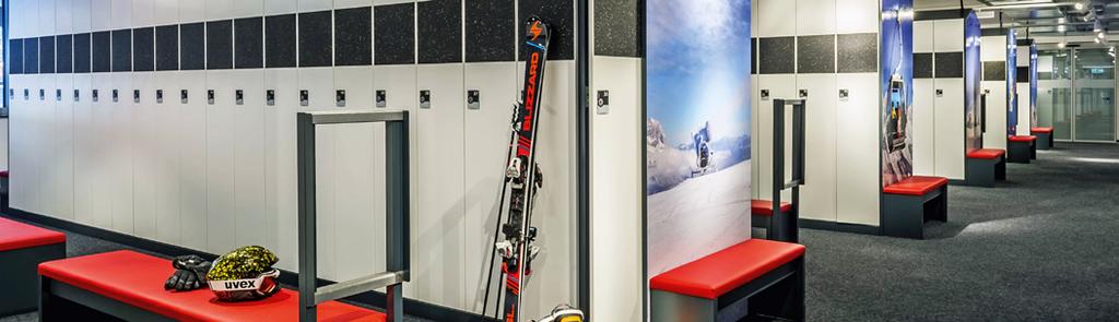 S-Linie Depotschrank. Die Premiumlösung. Die Ski-Depotschränke der S-Linie bieten bequem Platz für Ski, Stöcke und Schuhe.