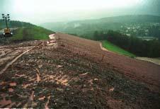 Bild 2.1-5 Halden mit Abdeckung hielten den Niederschlägen am 12./13. August 2002 stand; Halde 38neu/208 