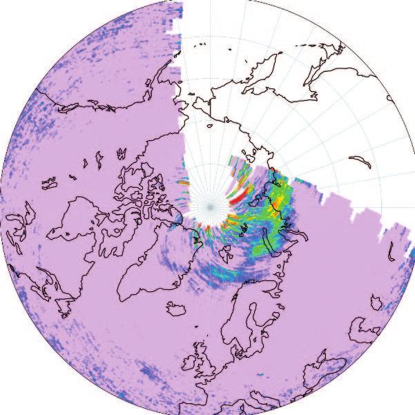 Stratosphäre über dem Nordpol im Winter der