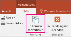 2. Zeichnen Sie mit einem Stift oder dem Finger eine Form auf die Folie. Dann konvertiert PowerPoint Ihre Zeichnung automatisch in die Form, die ihr am ähnlichsten ist.