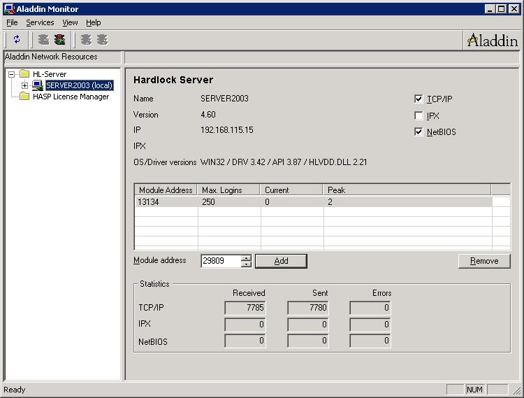 Installation des Hardlock-Treibers a) Legen Sie die Installations-CD in Ihr CD-ROM Laufwerk ein und starten Sie den Windows- Explorer b) Öffnen Sie das Verzeichnis Driver > Hardlock > Server-HL c)