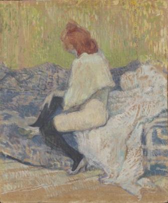 Toulouse-Lautrec Henri de Femme rousse (Justine Dieuhl), 1897 Lg 275 Öl auf Karton 58.