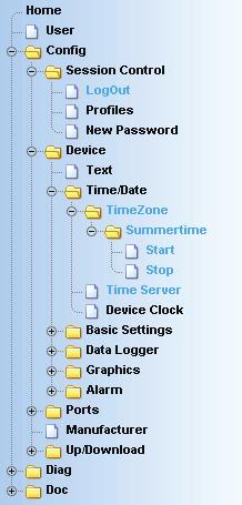 4.3 Automatische Uhreinstellung per Netzwerkzeitdienst 4.3.1 Time Server Wünschen Sie einen Zeitabgleich mit Hilfe eines Time Servers, so geben Sie hier die nötigen Informationen ein.
