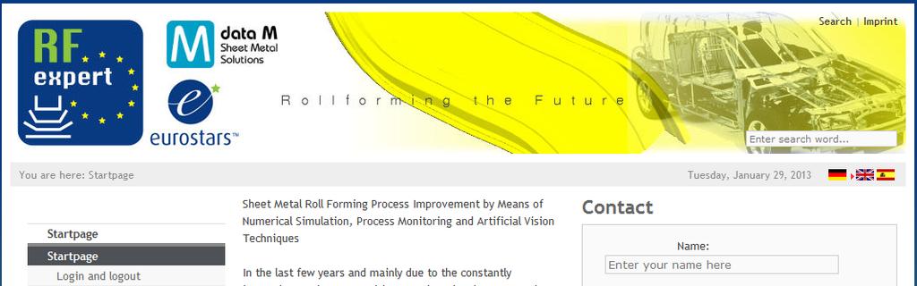Kurze Geschichte der Bildverarbeitung in der data M Sheet Metal Solutions (SMS) Europäisches Forschungsprojekt RFexpert 2010 bis 2012
