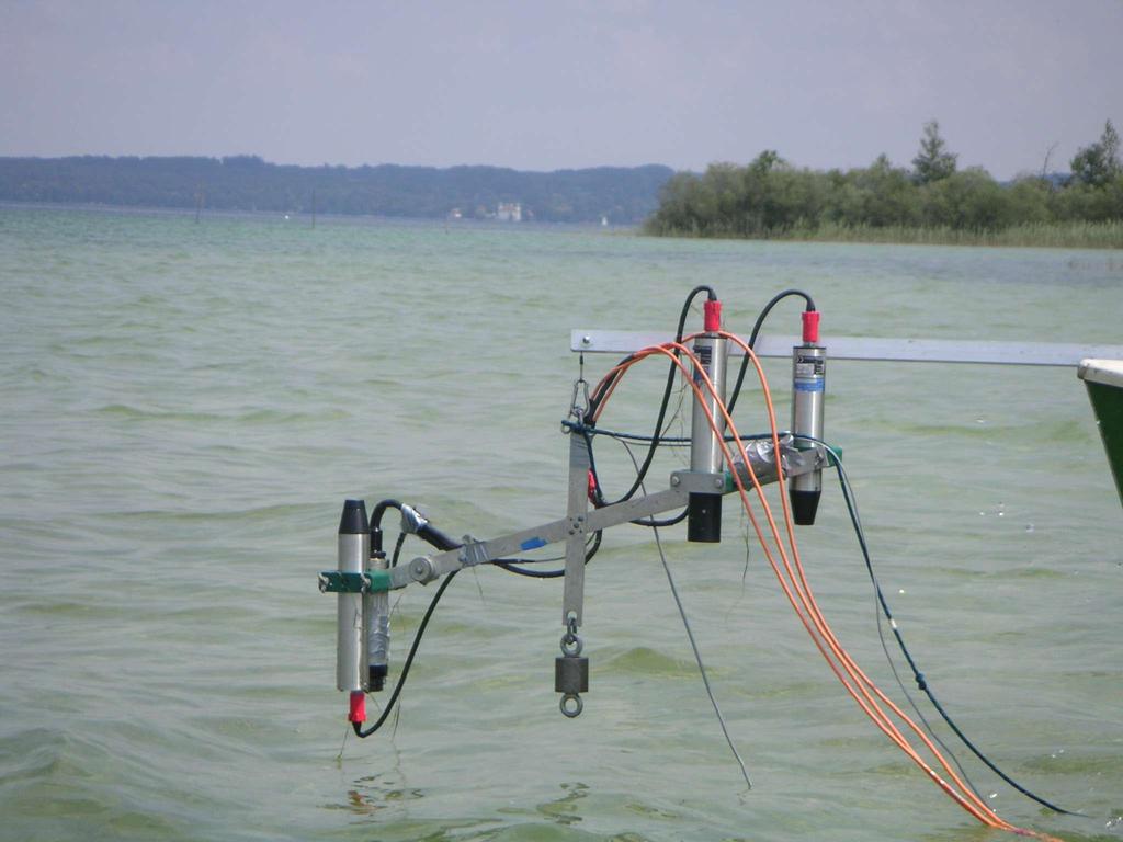 Seeboden Bedeckung: Forschungsobjekt RAMSES Unterwasser-Spektroradiometer Reflexionsfaktor = Reflexion/Einstrahlung = R/E E L R