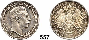 63 Preussen, Königreich Wilhelm I. 1861 1888 550 97 5 Mark 1874 A.... Vorzüglich + 150,- 551 97 5 Mark 1874 A.... Vorzüglich 100,- 552 97 5 Mark 1876 A.... Vorzüglich - prägefrisch 180,- Friedrich III.