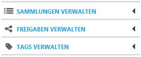 Sammlungen, Freigaben und Tags sind aus CenterDevice bekannt und können hier wie