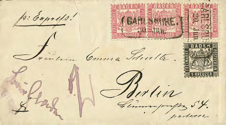 Ausgaben 1862 1868 101 278P 1 Kr. schwarz und dreimal 3 Kr.