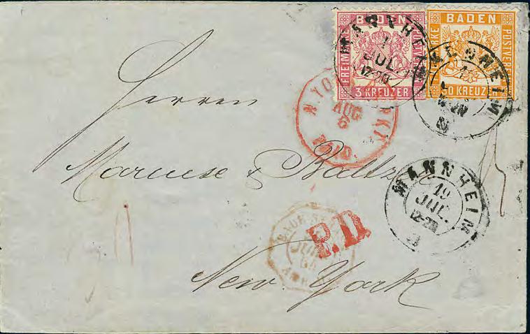 122 Ausgaben 1862 1868 334P 30 Kr. orange (kl. Bugspur) und 3 Kr.