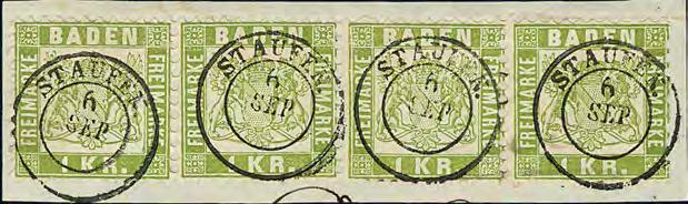 Kabinett-Briefstück mit K2 STOCKACH 23 50, 341P 1 Kr.