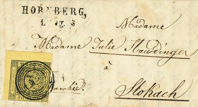 Ausgaben 1851 1858 35 72P 3 Kr. a. hellgelb, unbed.