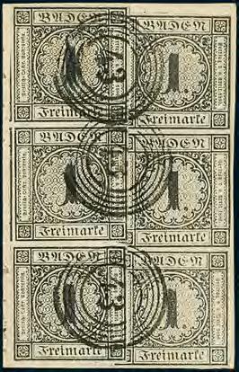 54 Ausgaben 1851 1858 137P 1 Kr. schwarz, zwei senkr.