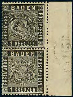 schwarz, Luxus-Briefstück mit Stempel 28, rechts 8 mm breiter Bogenrand,