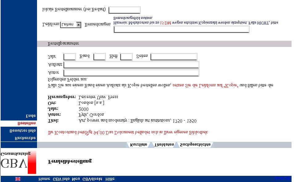 GBV-Fernleihe: Bestellung