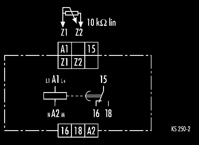 Ansprechverzögerung NGZP 31 Ansprechverzögertes Einbereich-Relais mit Fernpotentiometer- Anschluss Multispannung für AC/DC 24 bis 240 V 1 Funktion:Ansprechverzögerung (AV) 13 Zeitbereiche lieferbar