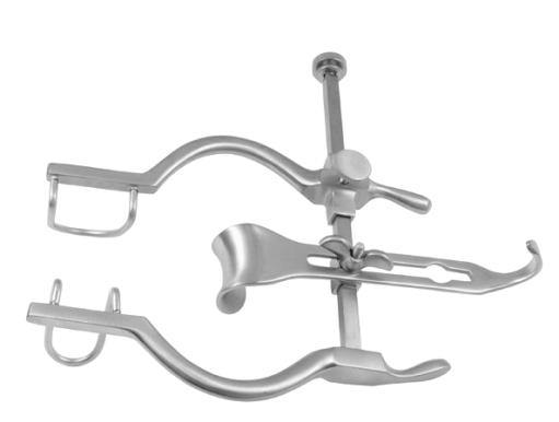 mm (AxB), mit Mittelvalve 22 x 24 mm (-822-27) Abdominal retractor, lateral valves 27 x 23 mm (AxB) and 27 x 28 mm (AxB), with central valve 22 x 24 mm (-822-27) Separador abdominal, valvas laterales