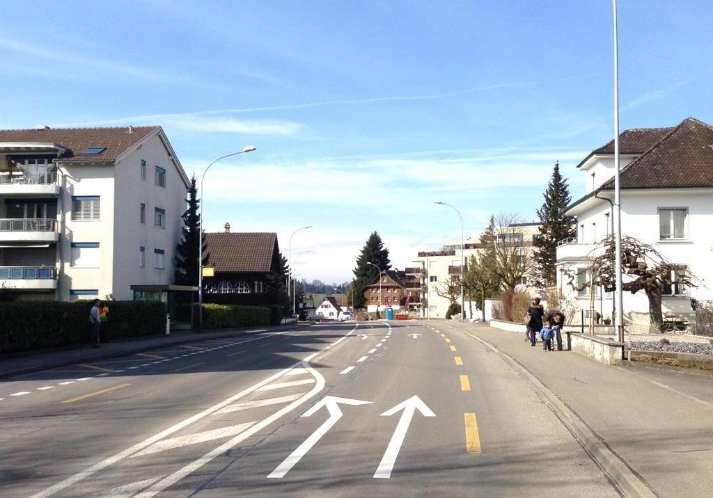 Linksabbiegen Surseestrasse - Hubelrain 1. Blick zurück 2.