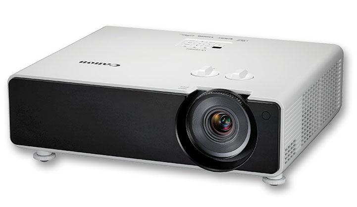 Objektiv mit Shift-Funktion, Projektionsverhältnis 1,5 2,5:1, Eingänge: RGB (VGA), HDMI, DVI-I und HDBaseT-Anschluss, Gewicht 6,0 kg Canon LX-MU502Z 5395,- UHD-Projektor für höchste Schärfe mit 3840