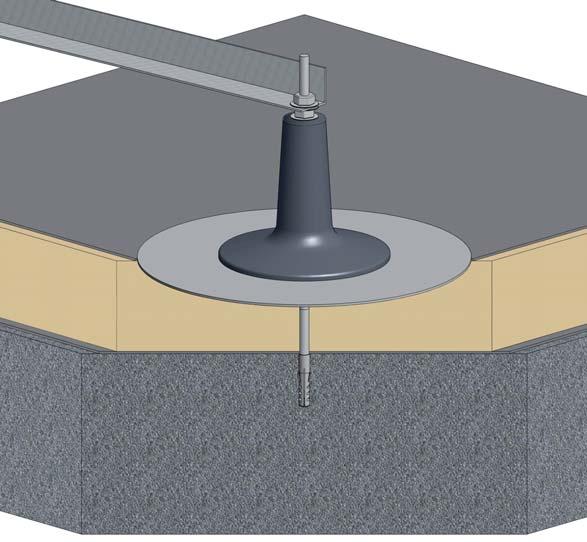 U-Scheiben und Gewindemuttern in der dargestellten Reihenfolge montieren und mit dem zu befestigenden Bauteil verkontern.! Achtung!