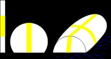 Gesperrte Wasserflächen Die Grenzen eines Badegebietes (auch Badezone genannt) werden mit weißen Tonnen und einem rechtwinkligen gelben Kreuz oder weißen Stangen mit einem breiten gelben Band
