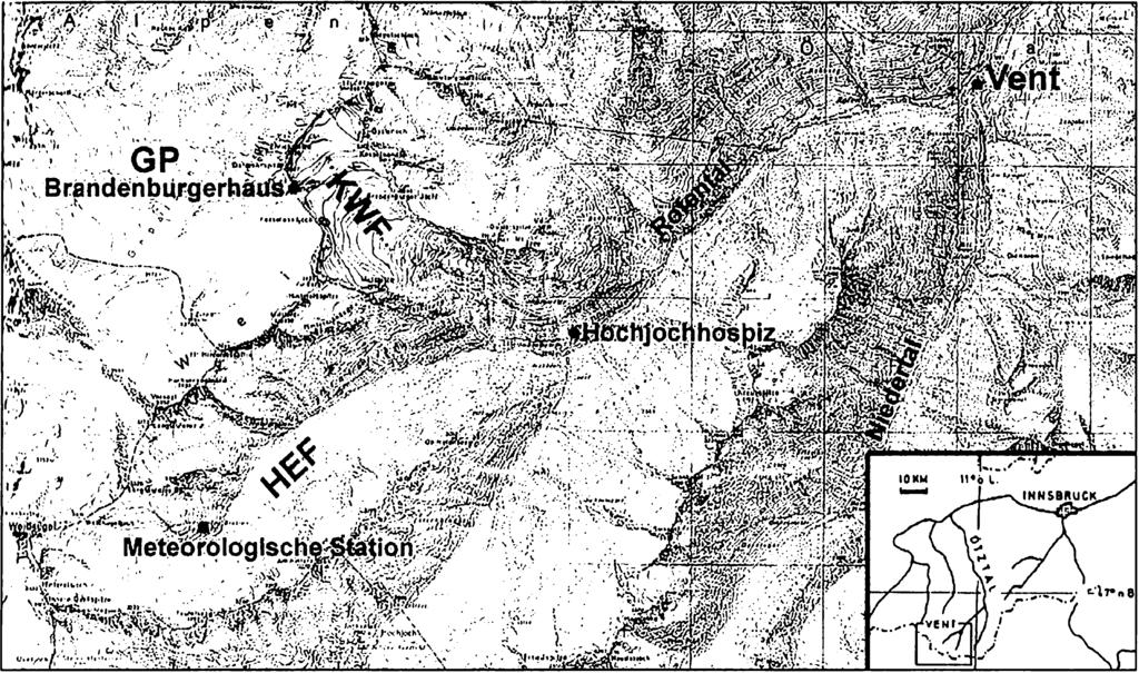 Lage und Topographie der Kesselwandferners Abb. 3.