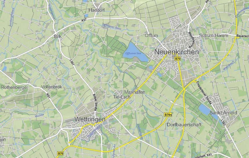 Karte 3 Karte Karte 4 9 Offlumer See 44 0 0 Heimathaus Nächste Radstation Rheine Ochtrup Rheine 4 km Heimathaus Wettringen Der 30 Hektar große Offlumer See (mit Strandpromenade/Badestelle und