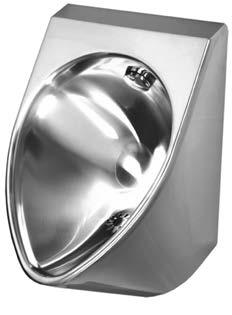 SteelTec Oslo Urinal SteelTec Oslo Urinal, 330x500x414 mm, Edelstahl matt Urinal für Wandmontage oder Hinterwandmontage: vandalensichere Ausführung mit 1 1/4 Siphon mit Gitterablauf mit Wandhalter