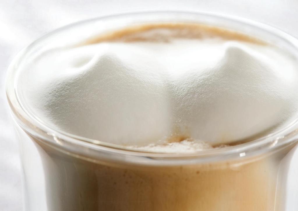 Feinster Milchschaum trifft perfekten Kaffee Das bewährte Milchsystem von Thermoplan bereitet einzigartigen Milchschaum in atemberaubender Konsistenz zu.