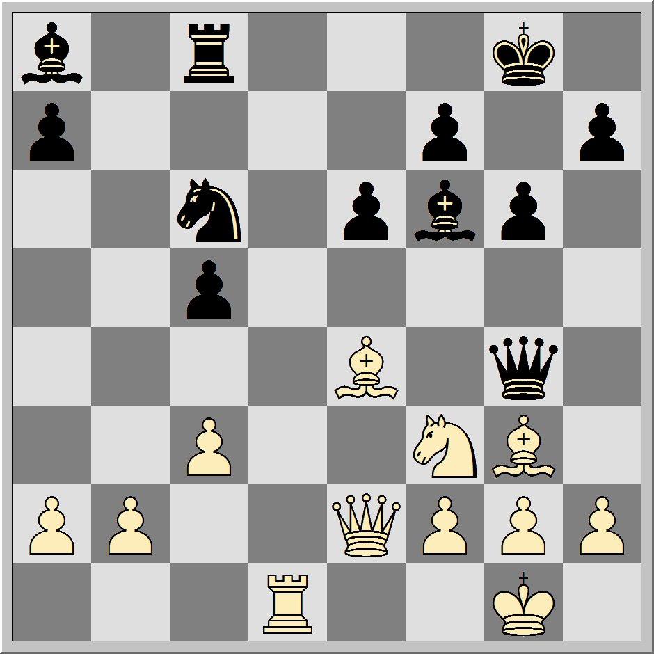 Geiger,Joachim - Locher,Klaus (Sizilianisch) rw 1.e4 c5 2.Sf3 e6 3.d4 cxd4 4.Sxd4 a6 5.c4 Dc7 6.Sc3 Sf6 7.Ld3 Le7 8.0-0 b6 9.Le3 Lb7 10.Tc1 d6 11.De2 Sbd7 12.Lb1 Tc8 13.b3 0-0 14.h3 Tfd8 15.f3 Db8 16.