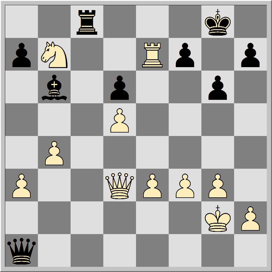 Smolny,Frieder - Wolf,Willi (Englisch) fs 1.Sf3 c5 2.c4 d6 3.d4 cxd4 4.Sxd4 Sf6 5.g3 g6 6.Lg2 Lg7 7.b3 0-0 8.Lb2 Da5 Dieses Schach bringt nicht viel, besser ist wahrscheinlich 8...Dc7 mit der Idee Sc6.