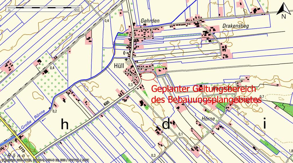 1 Problemstellung Die Gemeinde Drochtersen plant die Aufstellung eines Bebauungsplans für das Gebiet südlich der Straße Gehrden südlich der Straße Kleine Rönne in 21706 DrochtersenHüll.